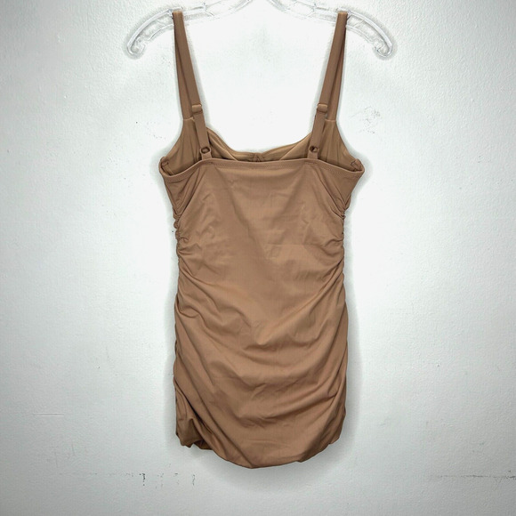 NWT Skims Sienna Tan Sculpting Ruched One Piece Bathing suit Swim Dress Small - Picture 8 of 12